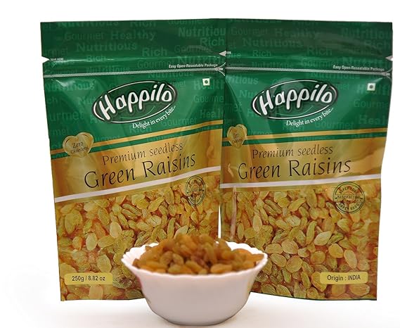 Happilo Premium Seedless Raisins, 250g (Pack of 2)