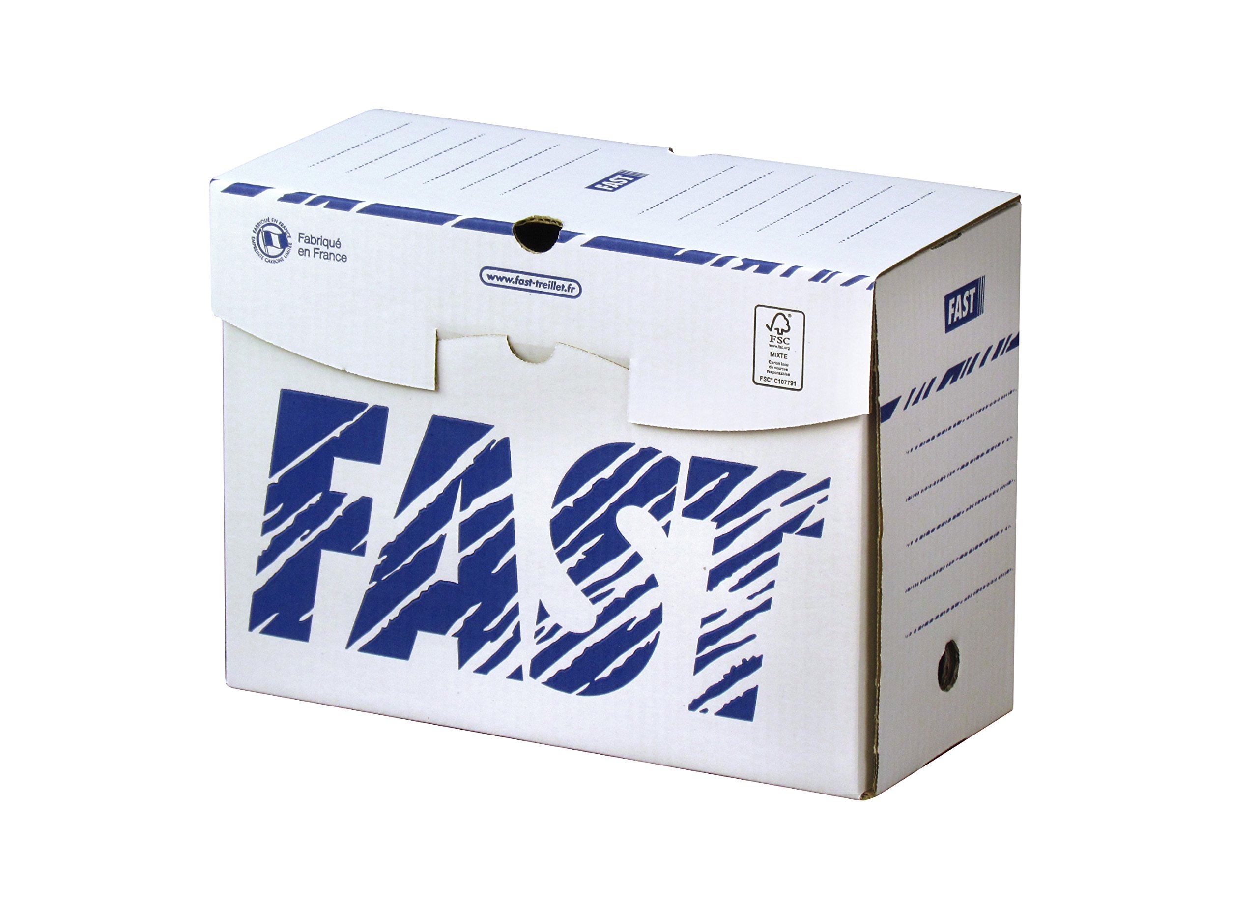 Fast Manual Archive Boxes 15 cm, White/Blue, Pack of 10
