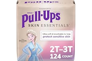 Pull-Ups Girls' Skin Essentials Potty Training Pants, Training Underwear, 2T-3T (16-34 lbs), 124 Ct (4 Packs of 31)