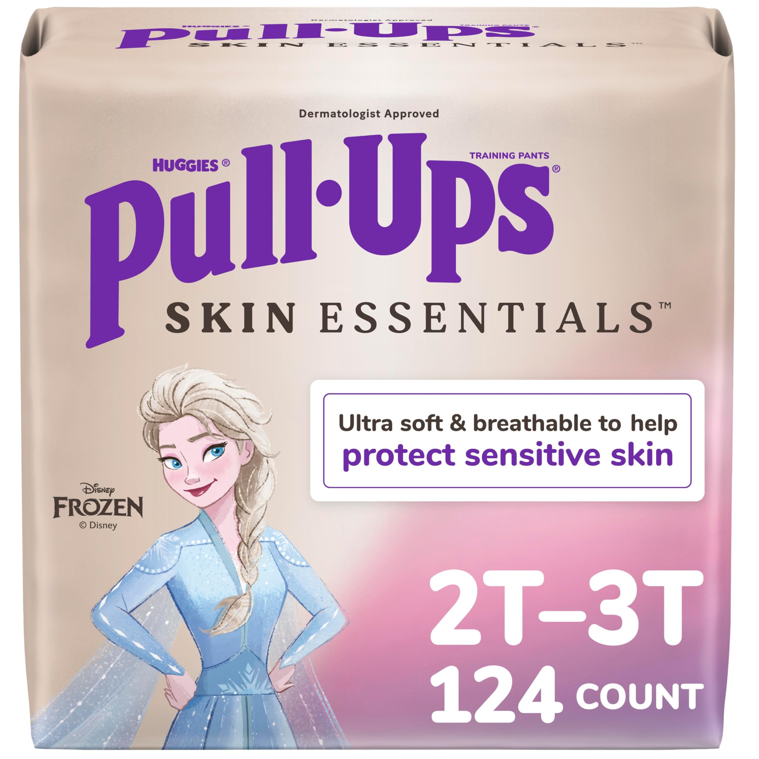 Photo 1 of Pull-Ups Girls' Skin Essentials Potty Training Pants, Training Underwear, 2T-3T (16-34 lbs), 124 Ct (4 Packs of 31)