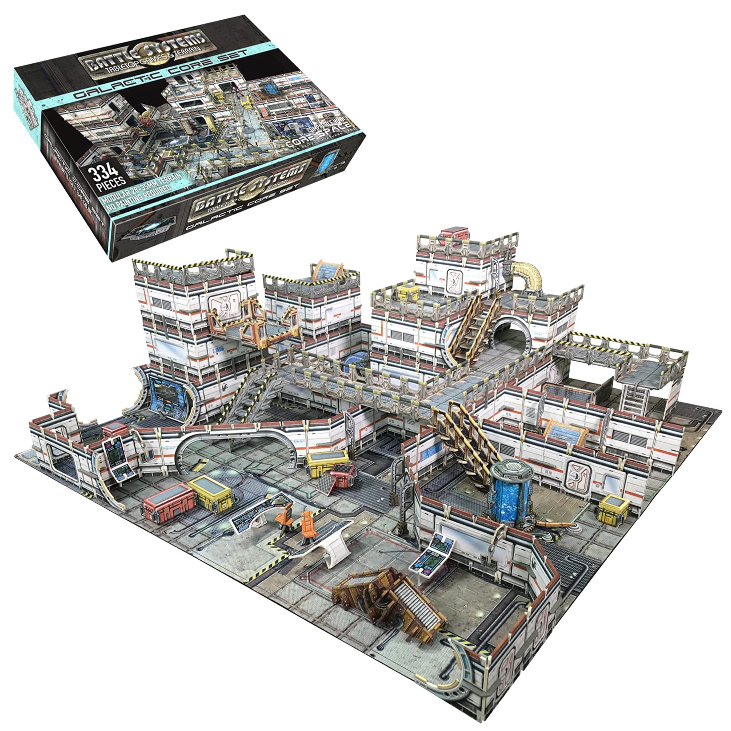 Battle Systems Sci-Fi Terrain - 28mm Modular 3D Space Terrain - Perfect for Wargaming and Roleplaying Tabletop Games - Full Colour Printed 3D Multi Level Building Models (Galactic Core Set)