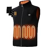 burngogo Heated Vest for Men Women, 3 Heating Levels 6 Heating Zones, Heated Jackets for Men Women (Not Included Battery)