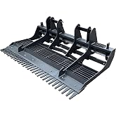 Wolfequip 78" Land Planer Land Leveler with 6 Rake Teeth Skid Steer Attachment, Medium Duty Landscape Rake for Gravel Driveways, Soil Prep &amp; Grading, US Stock