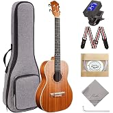 Ranch 30 Inch Baritone Ukulele, Sapele Professional Kit with Truss Rod | Premium Sapele Ukelele Instrument Kit for Beginners Starter Pack Bundle Gig bag, Tuner, Strap, Adjustable Tool Set
