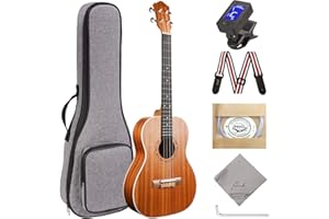 Ranch Baritone Ukulele 30 inch Ukelele Instrument Kit for Beginners Starter Pack Bundle Gig bag, Tuner, Strap, Adjustable Too