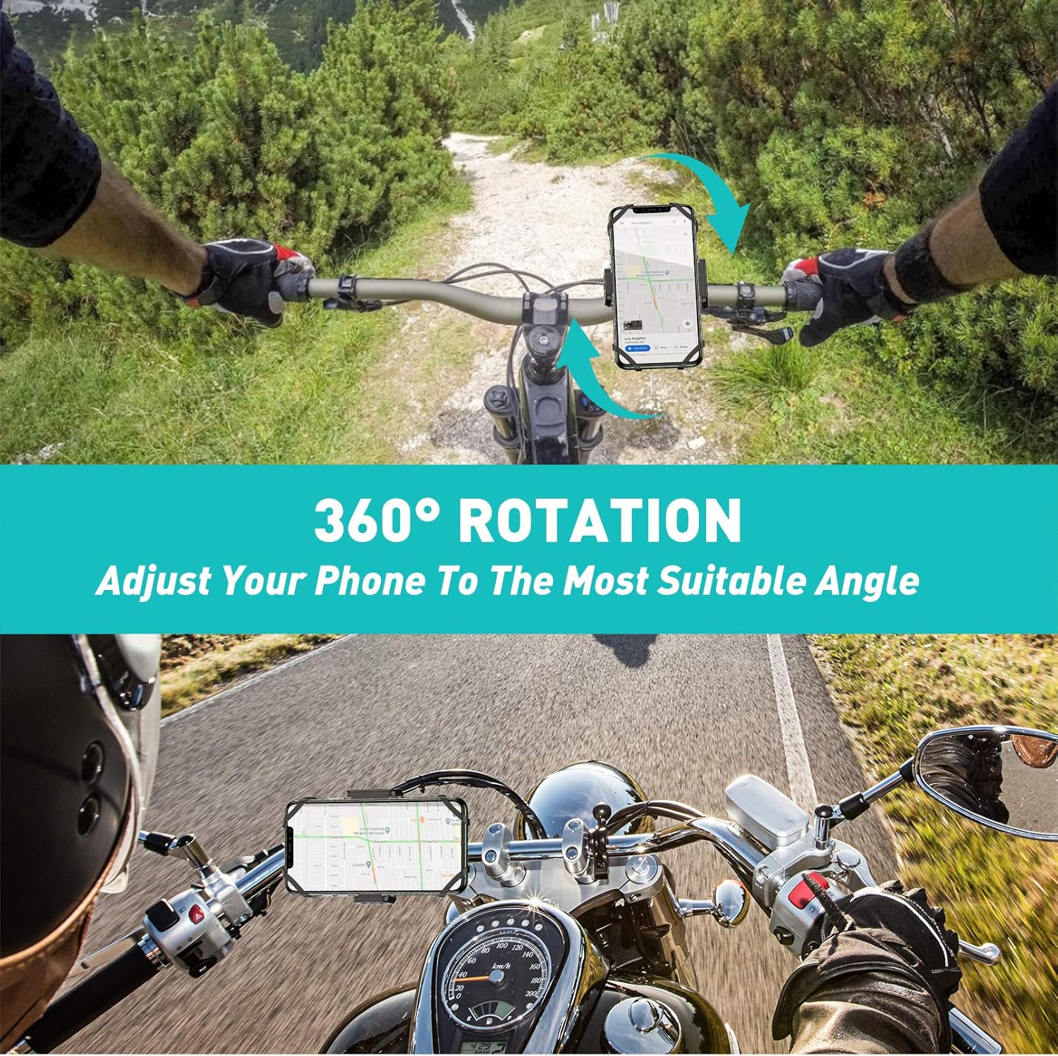 VICSEED Metal Bike Phone Mount [Ultra Stable & Anti Shake] Universal Motorcycle Phone Mount Cell Phone Holder for Bike Bicycle Mountain Handlebars Fit for iPhone 12 Pro Max 11 Galaxy S21 All Phones