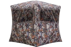 Barronett Blinds® Grounder 350, Portable Hunting Blind, Pop-Up Hub Blind, Huge Interior, Large Shooting Windows, 3-Person, Bloodtrail® Woodland, 80” x 90” x 90