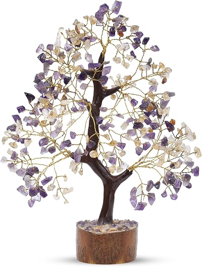 PYOR Amethyst Crystal Tree Citrine Stone Money Tree Gifts for Women