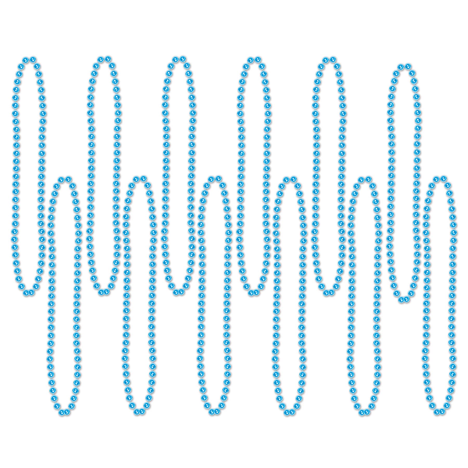 Beistle Party Beads-Small Round, Turquoise, One Size