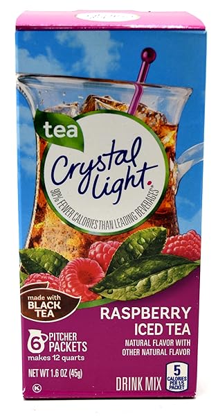 CRYSTAL LIGHT PITCHER PACKETS, RASPBERRY ICED TEA, 1.6 OZ