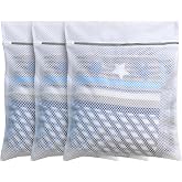 FOYERNUAGE 3pcs PREMIUM Honeycomb Mesh Laundry Bags with Zipper, Travel Storage Organize Bags, Wash Bags for Hosiery, Jacket, Coat, Pants, Sheet, Extra Strong, Large 20x24 inch (3L)