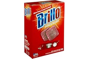 Brillo Steel Wool Soap Pads A76 23310, Long Lasting, Original Red Scent Cleaning (10 Count, Pack of 1)