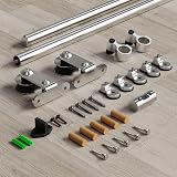 CCJH 6FT Sliding Barn Door Track Kit Internal Stainless Steel Hardware System view 5