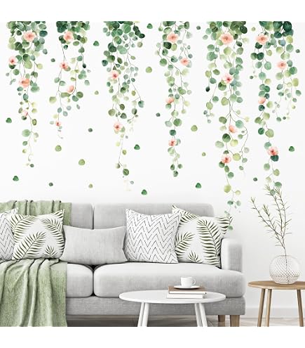 HAOHUODUO Green Vine Leaves Wall Sticker – 22x28.7 Inch, Removable Decal For Living Room - View #6