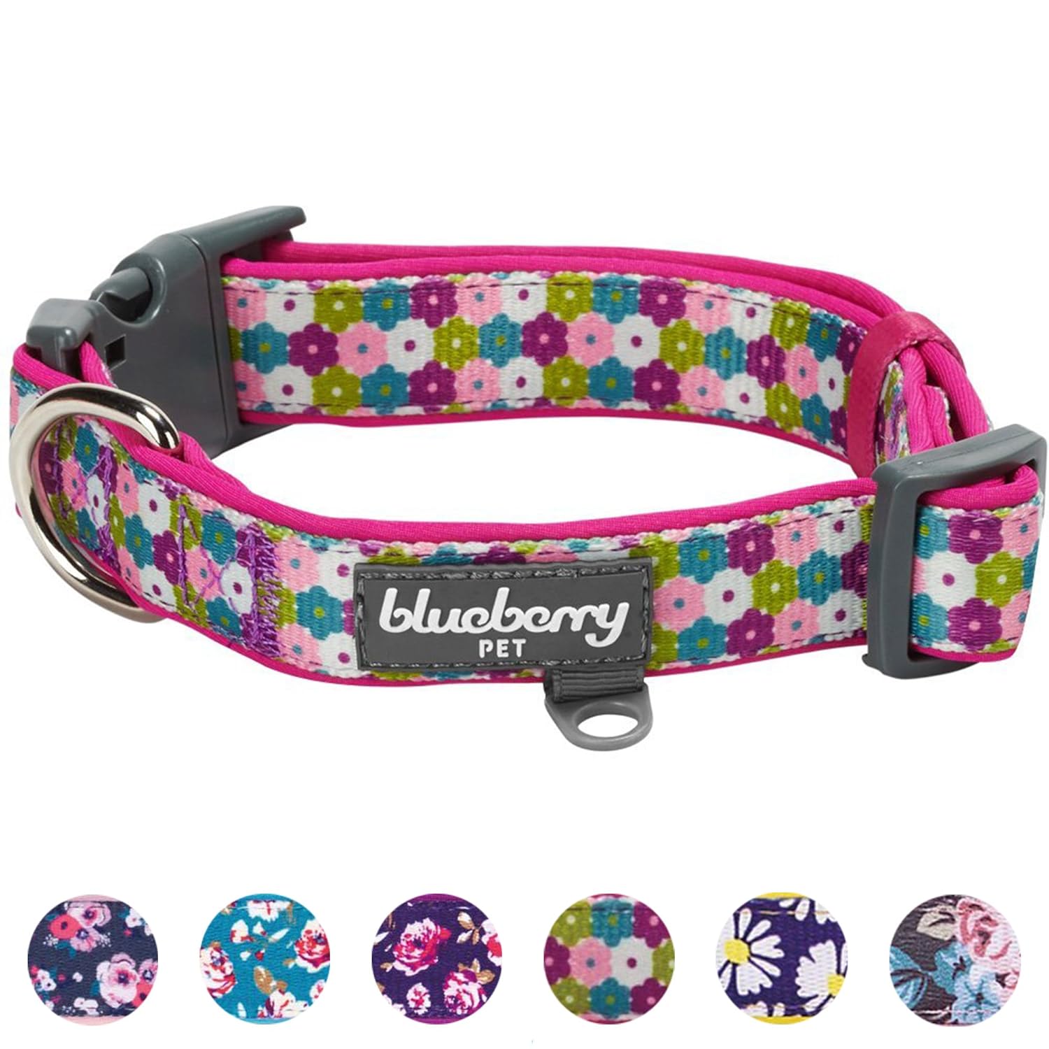 Blueberry Pet Soft & Comfy Endless Floral Print Designer Adjustable