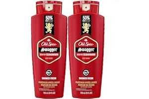 Old Spice Refreshing Body Wash for Men, 3X Defense, 24/7 Shower Fresh with Long Lasting Scent, Red Collection, Swagger with Cedarwood Scent, 24 oz (Pack of 2)