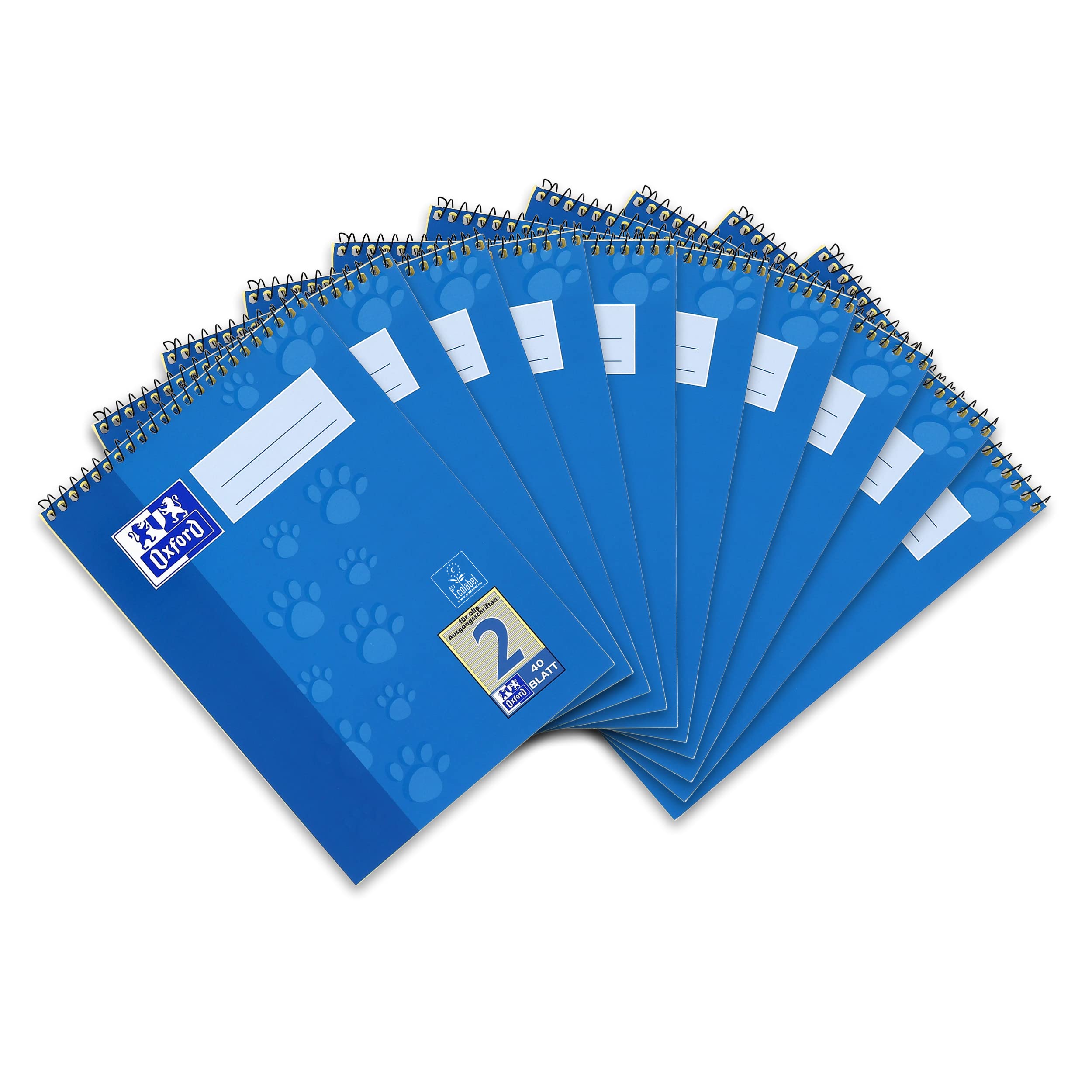 School A5 Notepad Type 2 Ruling (2nd Class) 40 Sheets with Spiral at Top of Page (Pack of 10)