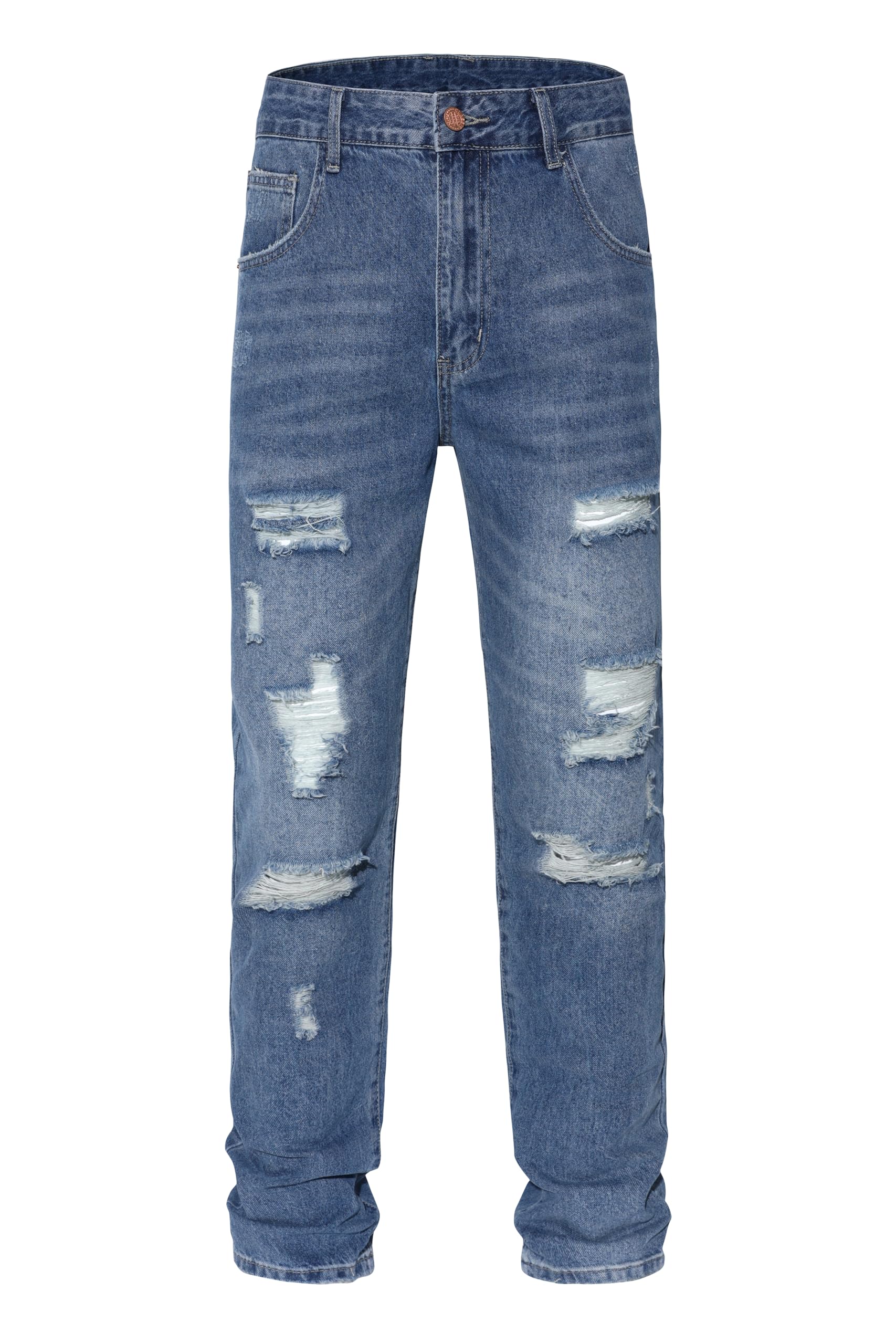 MZNBURAM Men's Non-Stretch Regular Fit Straight-Leg