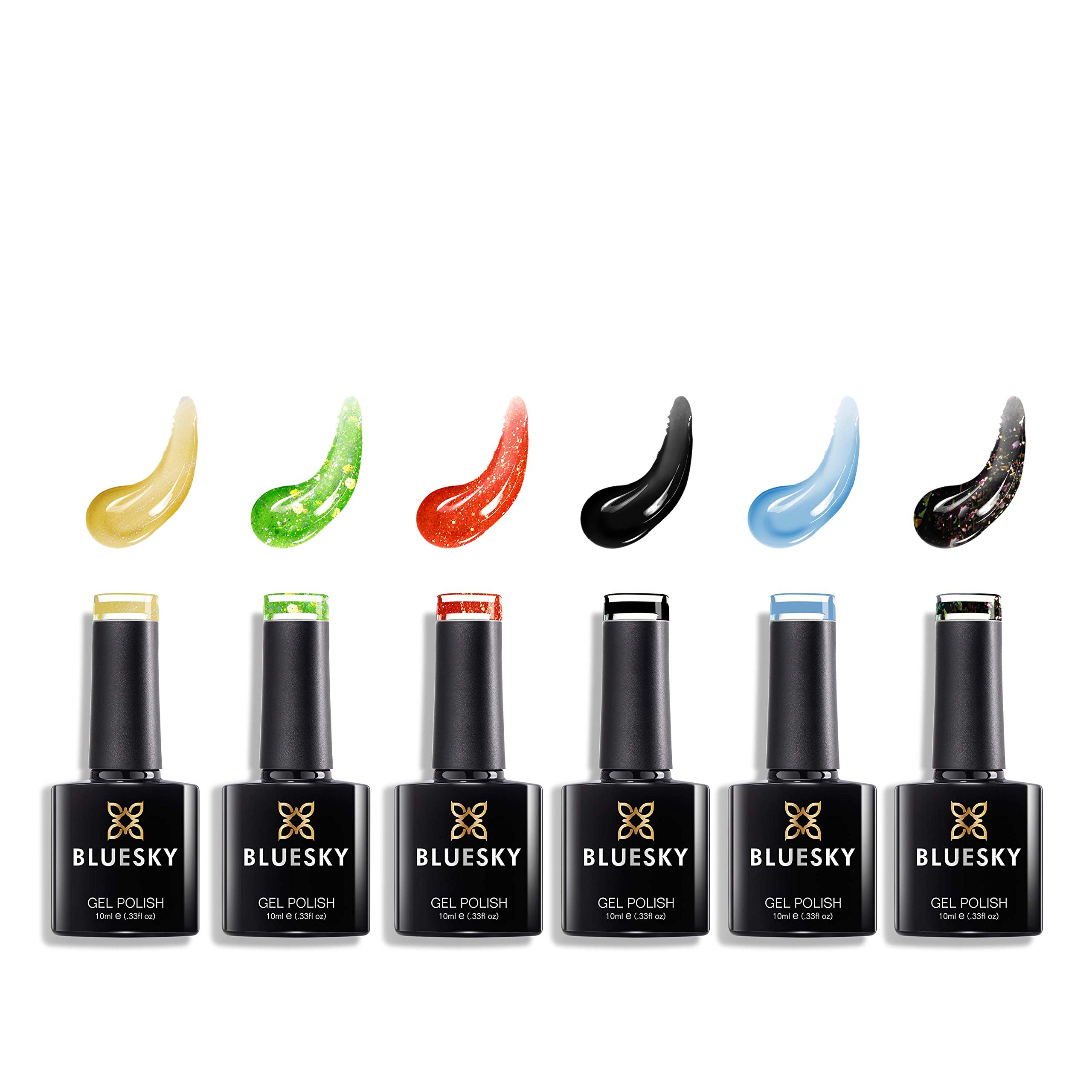 Bluesky Gel Nail Polishes, Lucky Set 12, 6 x 10 ml (Requires Curing Under LED/UV Nail Lamp)