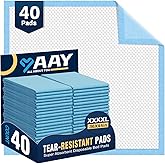 AAY Heavy Duty Disposable Bed Pads 36"X44" (40pcs) Tear-Resistant Cloth Backing Underpads Extra Large Super Absorbent Pee Pad