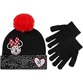 Disney Minnie Mouse Girls Winter Hat and Gloves Cold Weather Set, Age 4-7