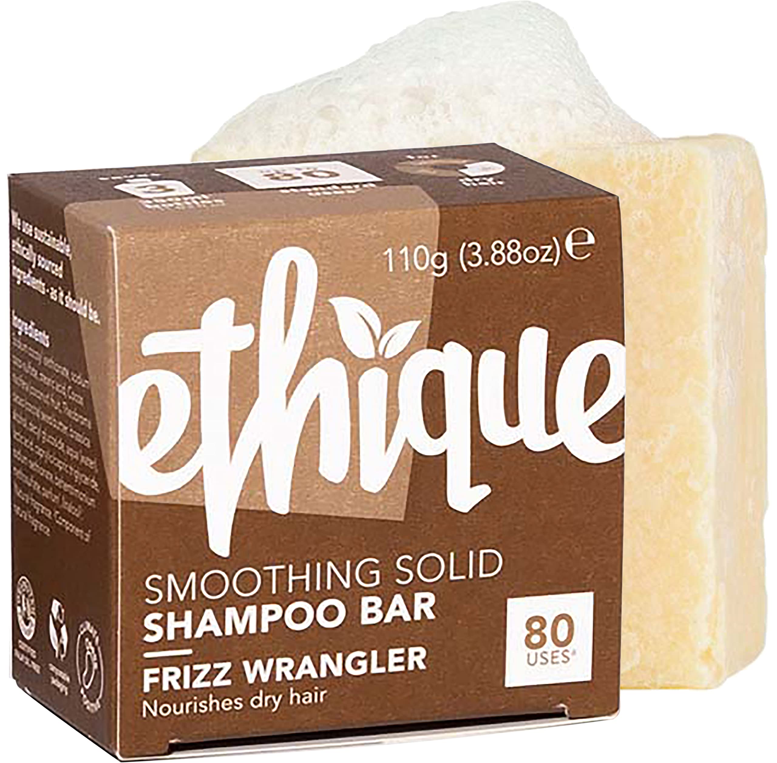 Ethique Frizz Wrangler Smoothing Solid Shampoo Bar for Dry & Damaged Hair (80 Washes) Vegan, Eco-Friendly, Plastic-Free, Cruelty-Free