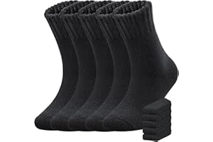 5 Pairs Merino Wool Socks Mens, Thick Warm Winter Hiking Socks, Casual Soft Breathable Crew Socks for Men