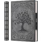 ZXHQ Diary with Lock, Hardcover(14.8 cm x 21 cm) Leather Lock Journal, Built-in Lock, 180° Lay Flat, Tree of Life Embossed Cover, 100 Gsm Thick Paper