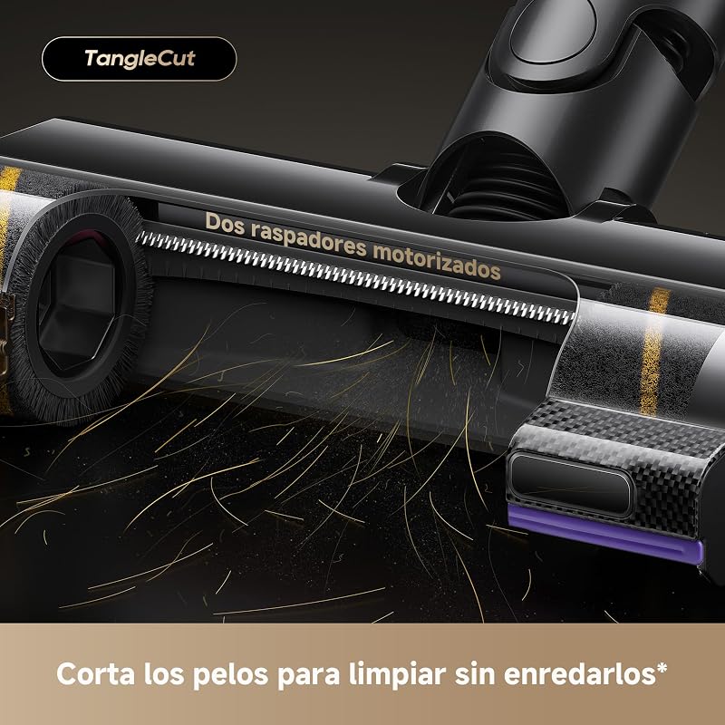Aspirador sem fios V20 Pro-A, Limpeza de Bordas a 0 mm, Sem Emaranhados, Limpeza de Pavimentos Duros e Carpetes, Sucção 24000 PA/210 AW, Autonomia Máxima de 90 min, Limpeza de Pelos de Animais