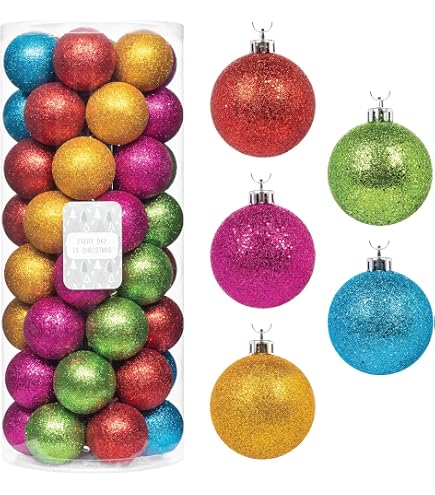 Fuchsia 2.5 Inch Christmas Ball Ornaments - Shatterproof Set Of 24, 6 Finishes, Pre-Strung For Tree Decor