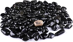ROCKIMPACT 19 lb Polished Decorative Garden Pebbles, Outdoor Landscaping Rocks 1-1/2" - 2-1/2" (Black)