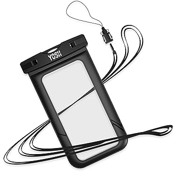 Waterproof Phone Case YOSH Universal Dry Bag Pouch for Apple iPhone 6 plus, 6s plus, 5/5s/5c, Samsung Galaxy S8 S7 Edge, S6 Edge, S5, S4, Note 4 for Cellphone up to 6 inches (Black)