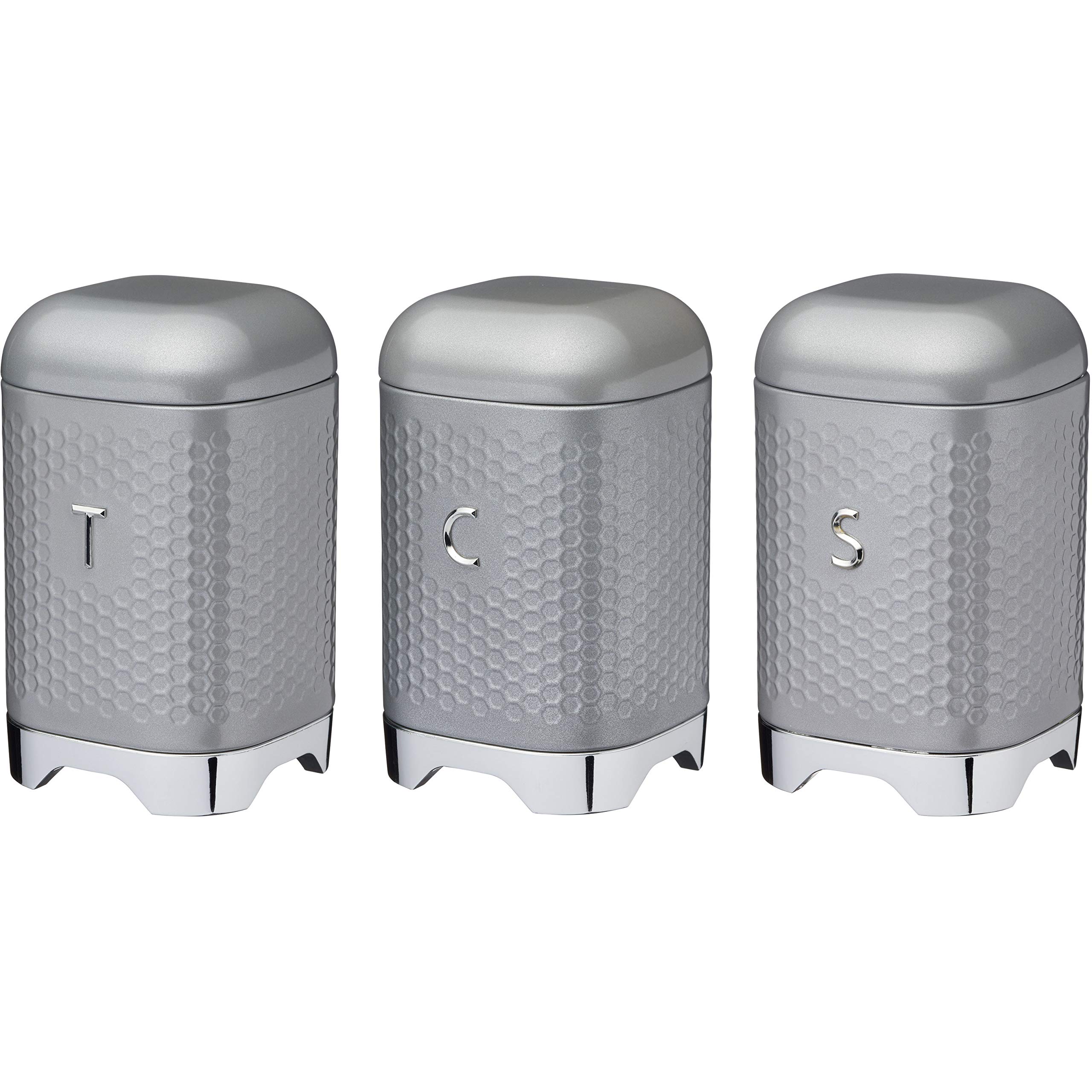 grey tea coffee sugar canisters