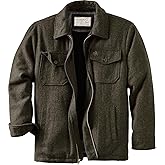 Legendary Whitetails Men's Wool Blend Jacket Quilted Satin Insulated Sleeves Sherpa Lined