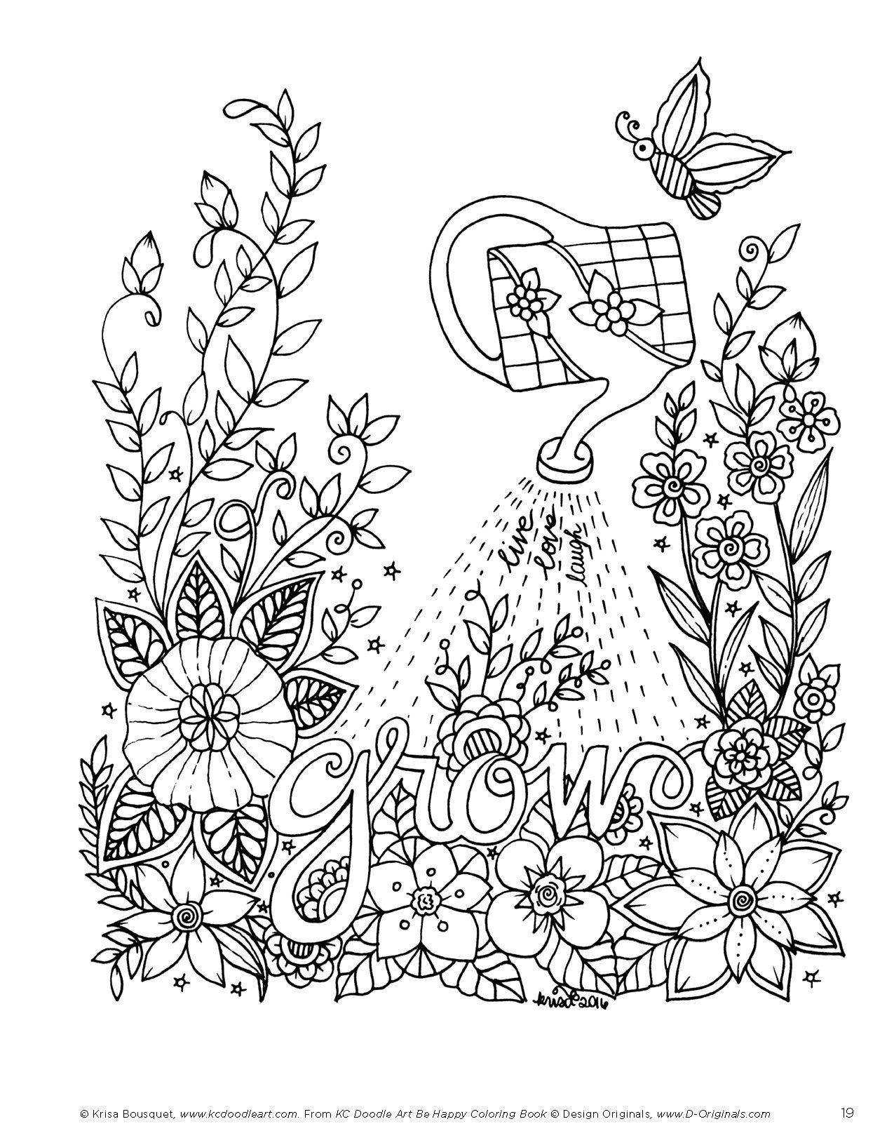 Amazoncom KC Doodle Art Be Happy Coloring Book 9781497202832