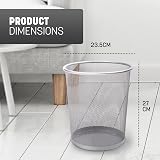 KEPLIN Round Trash Can 1 Pack Silver Non slip Mesh Bin Sturdy Metal view 2