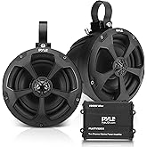 Waterproof Off-Road Speakers with Amplifier - 5.25 Inch 1000W 2-Channel Marine Grade Wakeboard Tower Speakers System Full Range Outdoor Audio Stereo Speaker for ATV UTV Quad Jeep Boat - Pyle PLUTV52CH