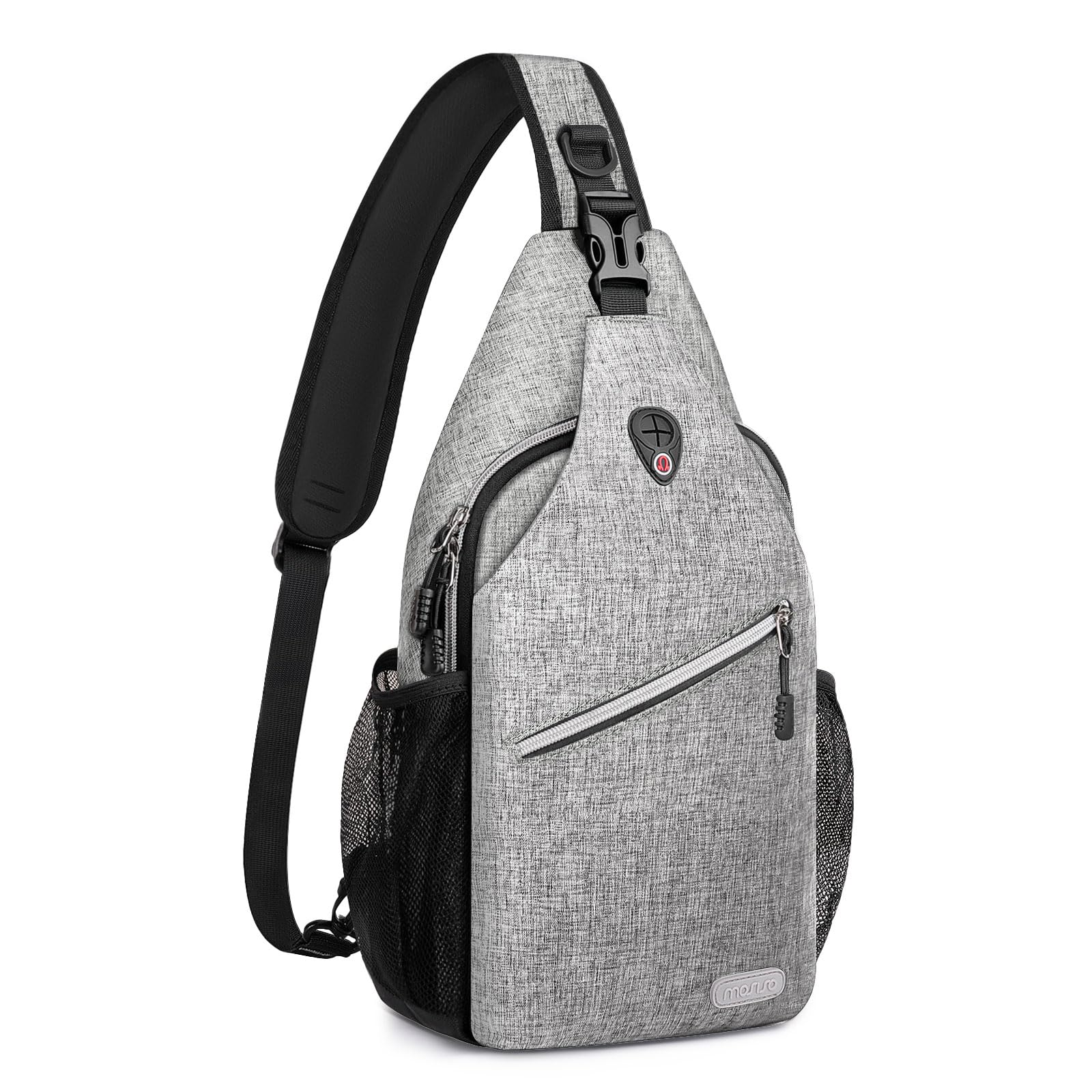 MOSISO Sling Backpack, Multipurpose Crossbody Shoulder Bag Travel Hiking Daypack, Gray, Medium
