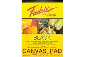 Fredrix Creative Series Canvas Pad, 12 x 16 Inches, Black