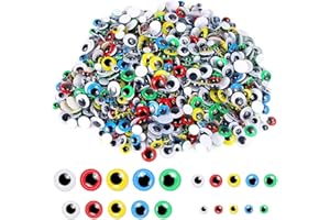 UPINS 1000 Pcs Self Adhesive Googly Wiggle Eyes for DIY, Multi Colors and Sizes Craft Sticker Eyes