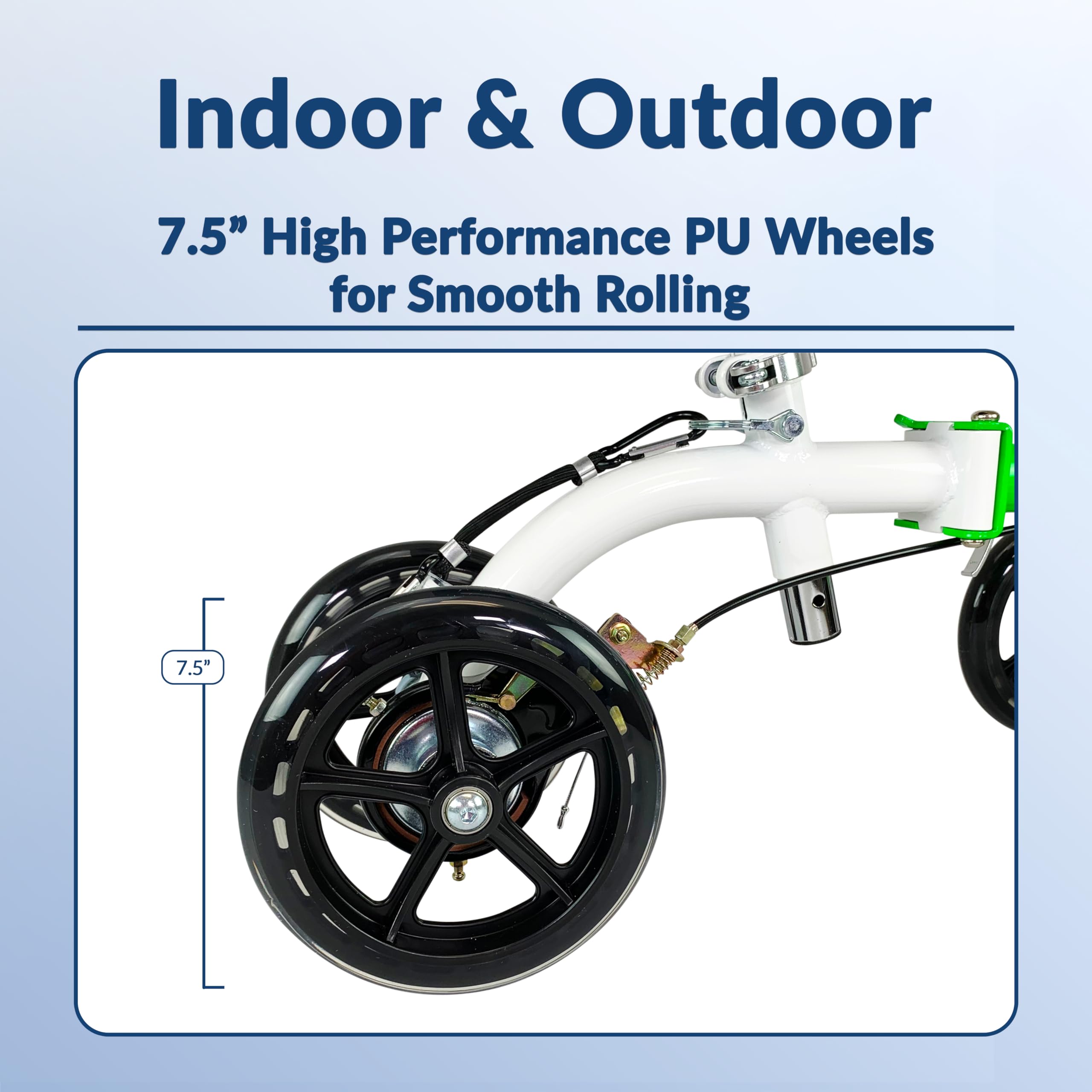 KneeRover GO Knee Scooter - The Most Compact Portable Knee Walker for Adults for Foot Surgery, Broken Ankle, Foot Injuries - Foldable Knee Rover Scooter for Broken Foot Injured Leg Crutch Alternative