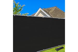NEXCOVER Privacy Fence – 5' x 25' Heavy Duty Privacy Screen with Bindings & Brass Grommets, Commercial & Residential Fence Privacy Screen for Garden Yard Windscreen Wall Backyard. Black