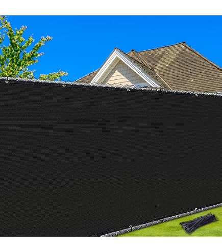 6' X 50' Black Privacy Screen Fence Heavy Duty Fencing Mesh Shade Net Cover For Outdoor Panel Garden Backyard Porch Patio Balcony LSYY