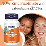 NOW Foods Zinc Picolinate 50mg, Vegan Capsules, 60 Count, Gluten Free view 2