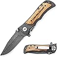 KetDirect Personalized Engraved Folding Knife for Boyfriend Husband from Wife Girlfriend - Men Camping Hunting Knives with Pocket Clip - for Valentines Anniversary Birthday Christmas