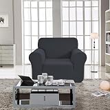 SAMSTEX 1 Seater Sofa Cover Grey 4-Way Stretch Non Slip Machine Washable view 2