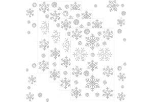 Epakh 84 Pcs Rhinestone Snowflake Stickers Winter Snowflake Stickers Decoration Crafts Glitter Crystal Decals for Winter Holiday Gift Decoration 4 Sheets