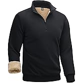 Boladeci Men's Quarter Zip Pullover Premium Sherpa Lined Sweatshirts Heavyweight Winter Cold Weather