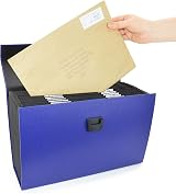 Rapesco 1553 19-Part Expanding Box File A4+ Blue with Lid Lock view 8