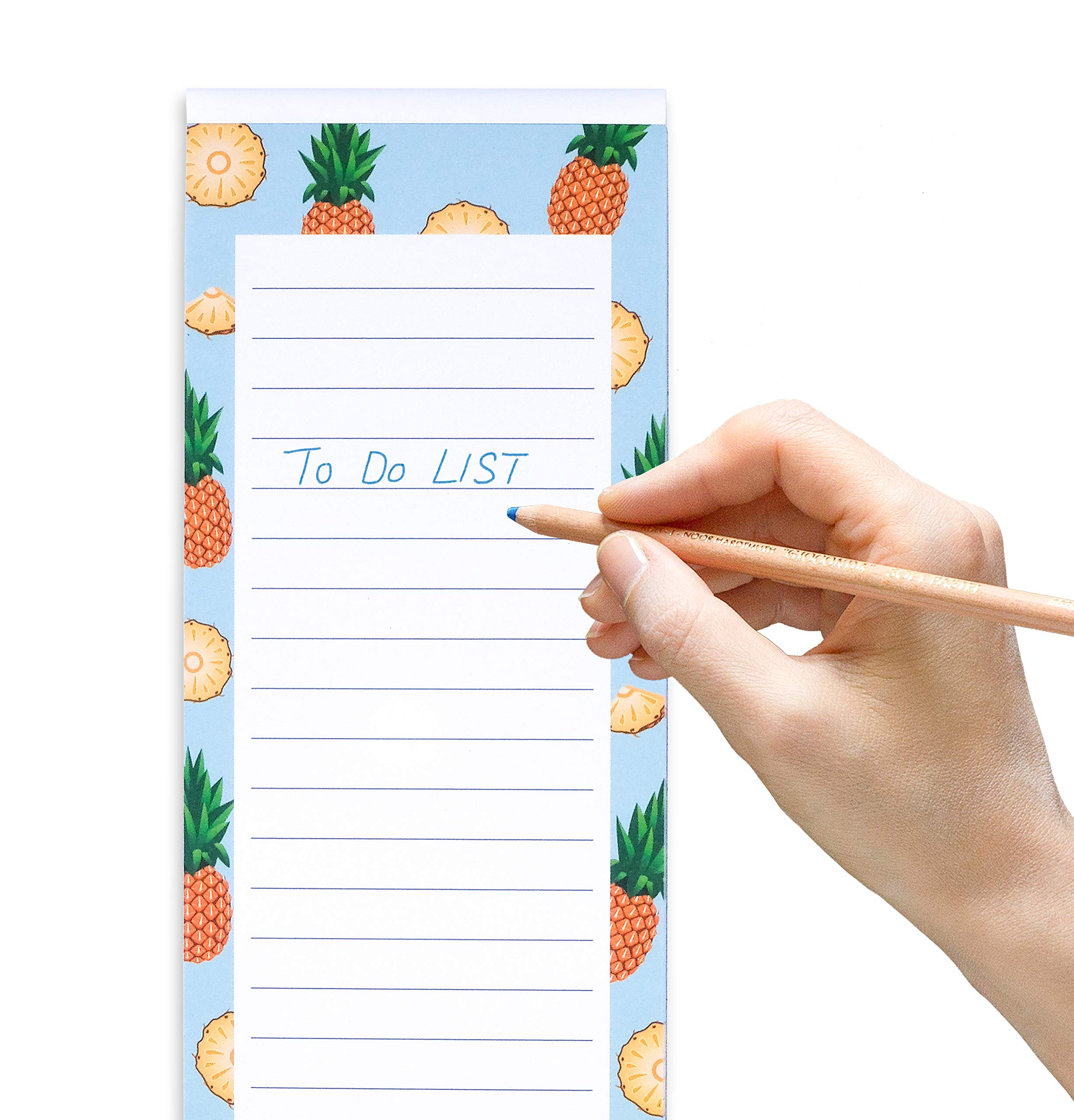 8 Magnetic Notepads – Notepads for Grocery List, Shopping List, To-Do List, Reminders -Strong Magnetic Back- Memo Notepad with Realistic Fruit Designs | 25 Sheets per Pad 7.5 x 3.5 inch (8 Pack)